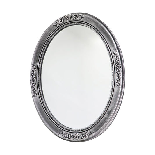 Silver Plastic Framed Mirror Oval 70cm
