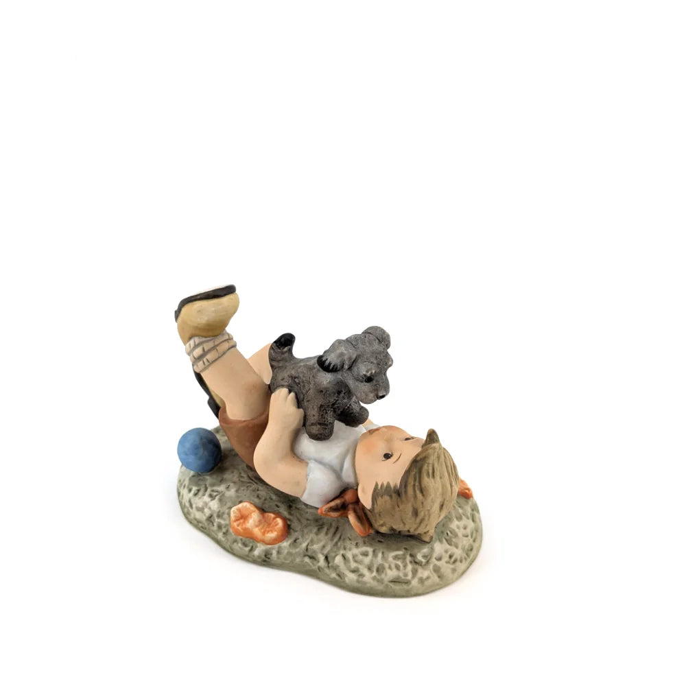 Vintage Porcelain Boy & Puppy