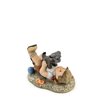 Vintage Porcelain Boy & Puppy