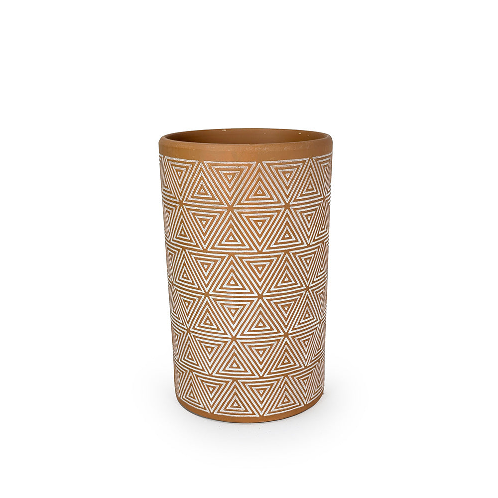 Tall Triangle Planter Terracotta