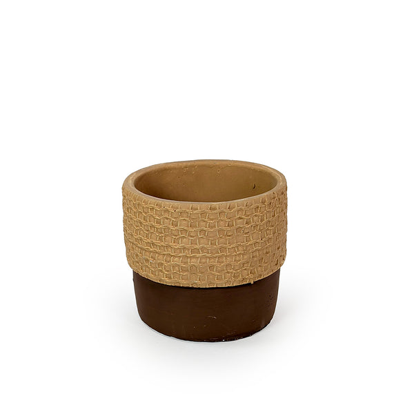 Set of Planters Home ESPRIT Light brown Cement Tropical 30 x 29 x 25 cm