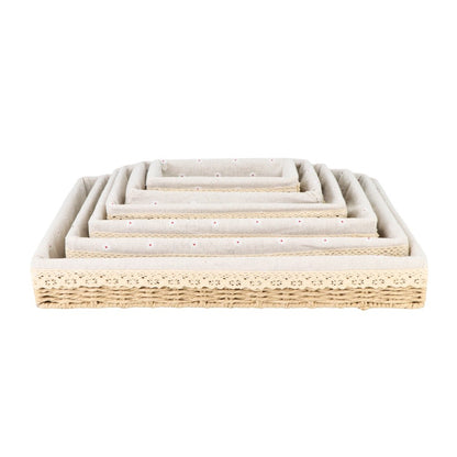 Basket w/ Fabric Lining Beige