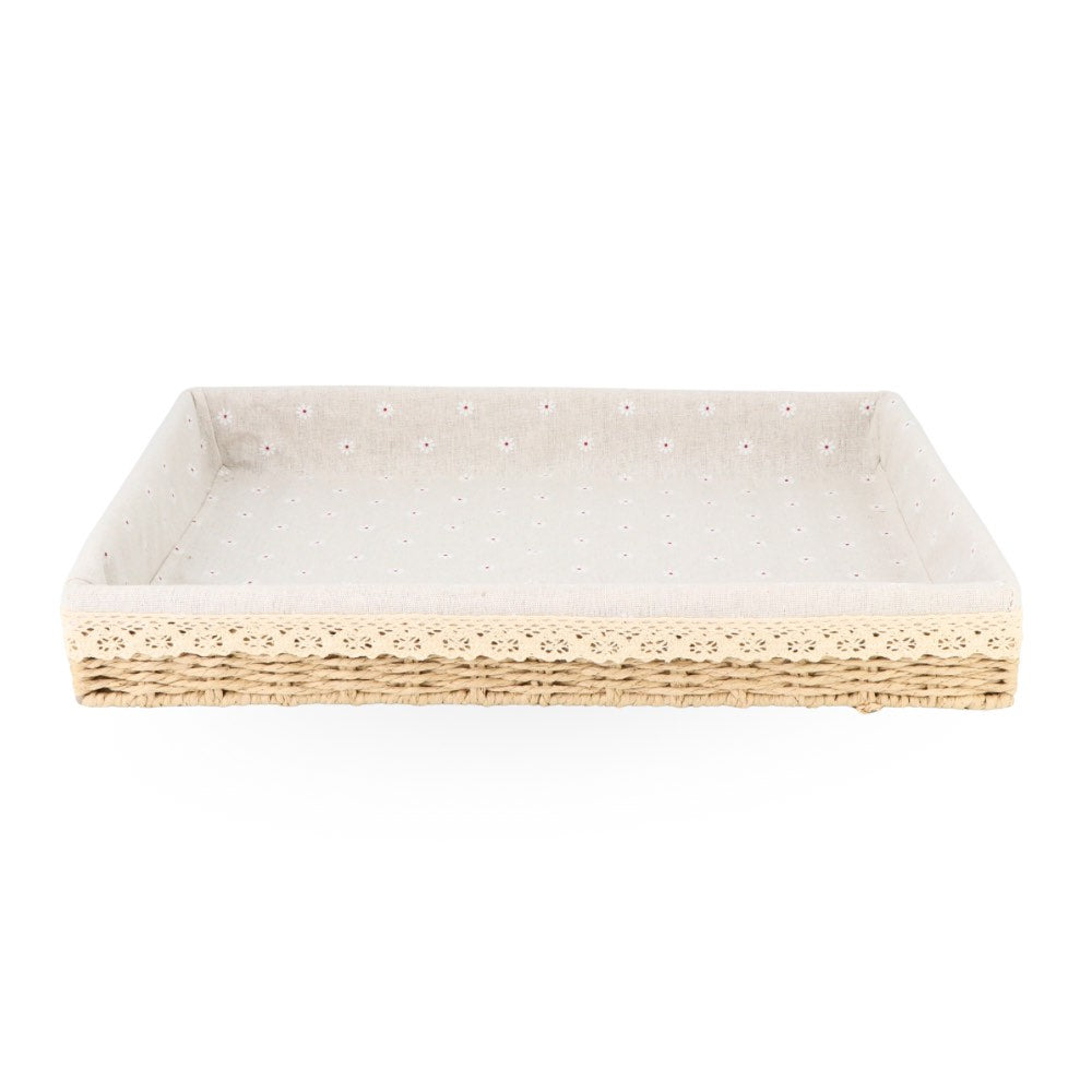 Basket w/ Fabric Lining Beige