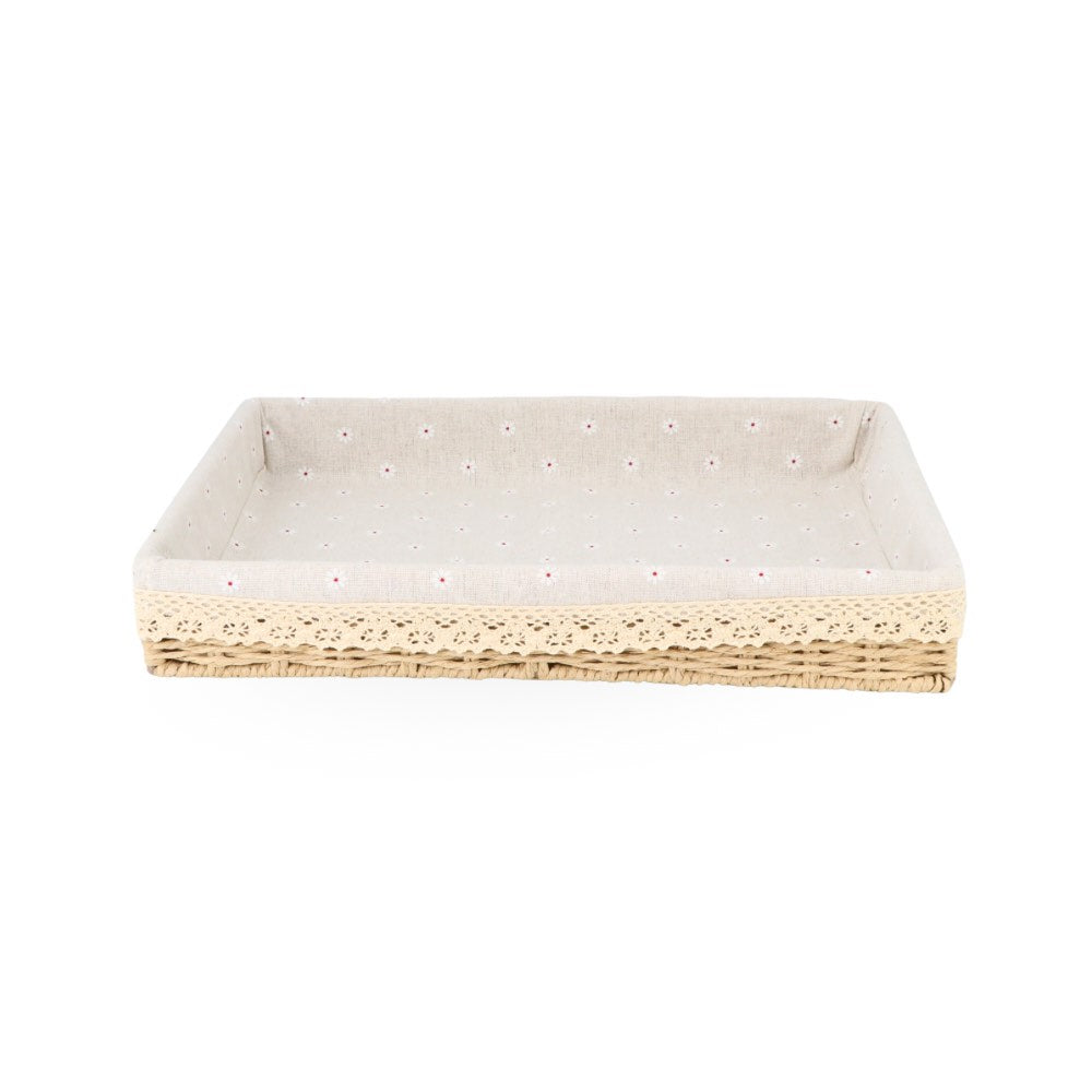 Basket w/ Fabric Lining Beige