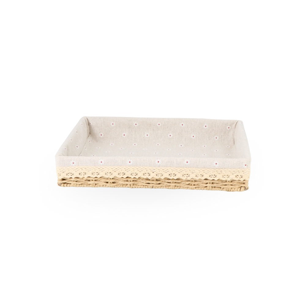 Basket w/ Fabric Lining Beige