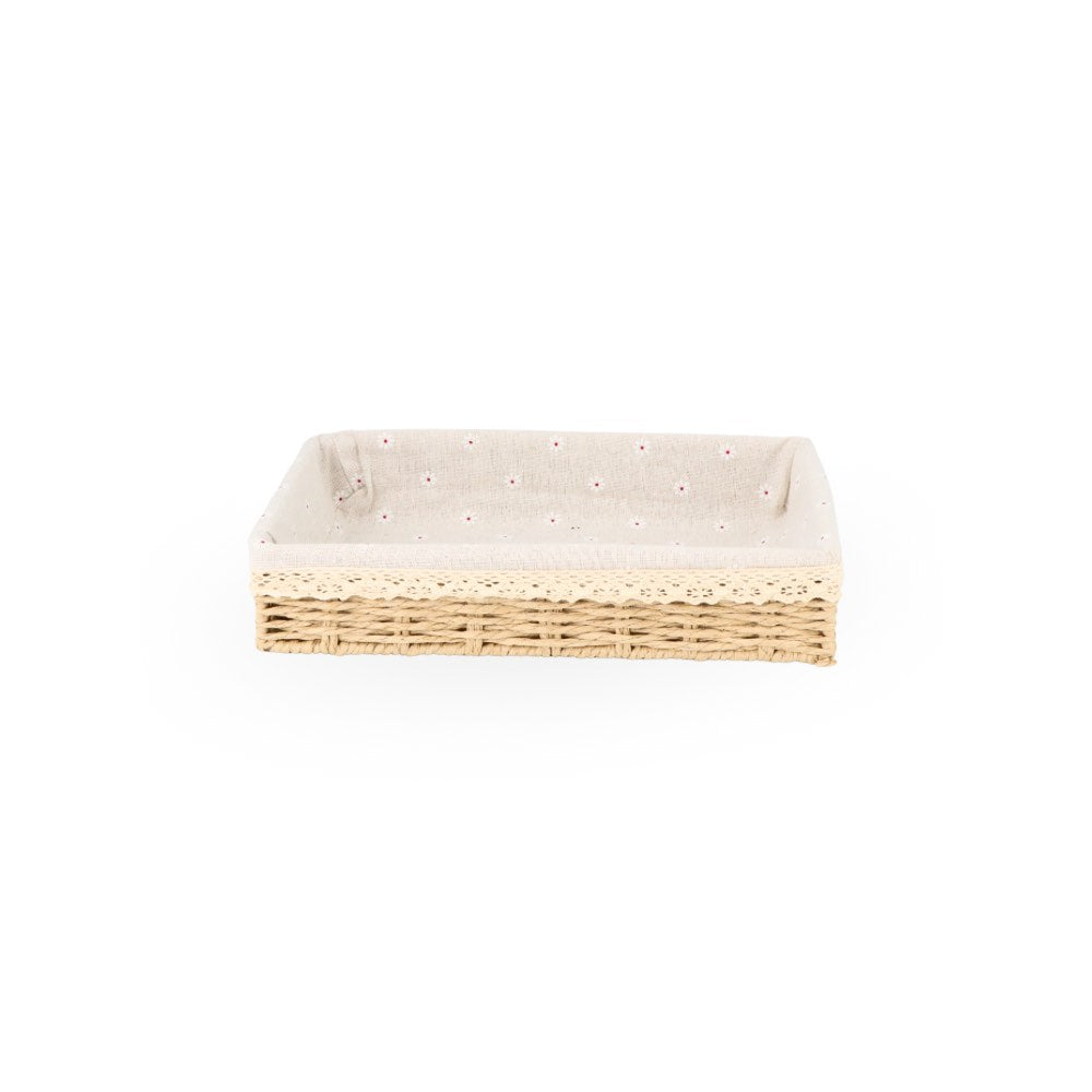 Basket w/ Fabric Lining Beige