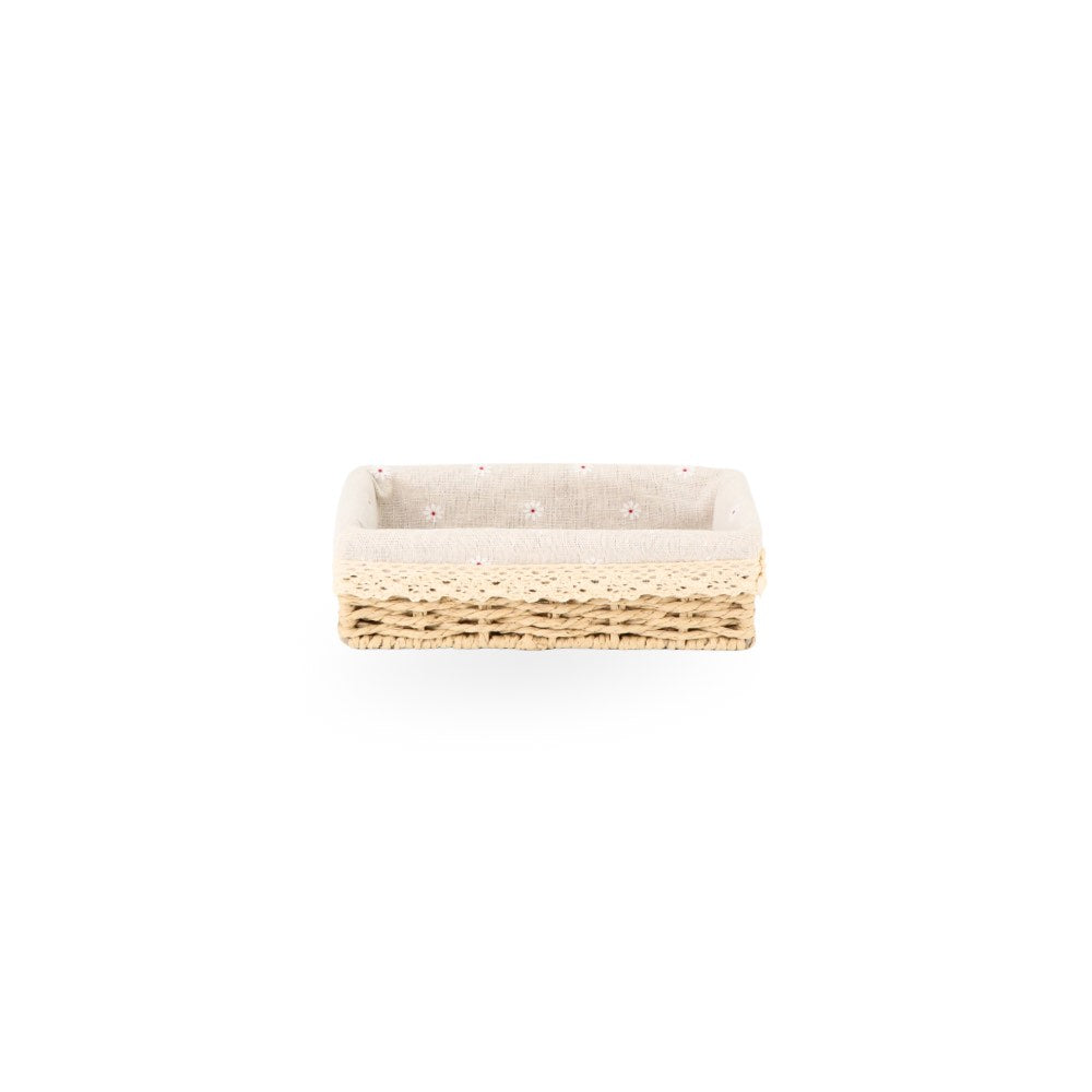 Basket w/ Fabric Lining Beige