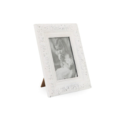 Rustic White Photo Frame 19cm