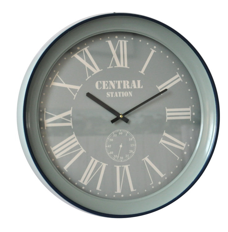 Light Teal Metal Wall Clock
