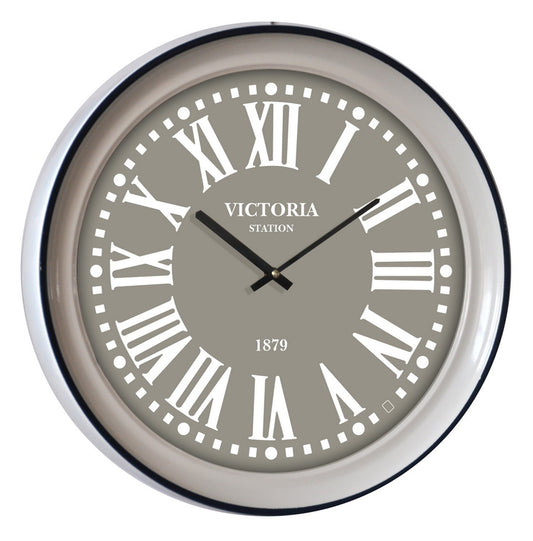 Beige Metal Wall Clock