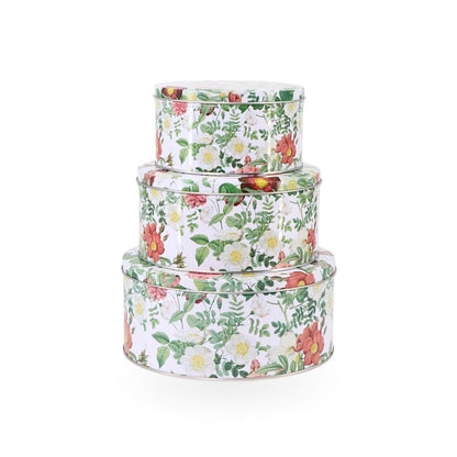 Round Floral Tin Box