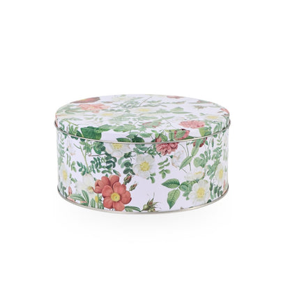 Round Floral Tin Box