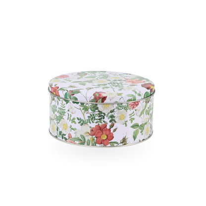 Round Floral Tin Box