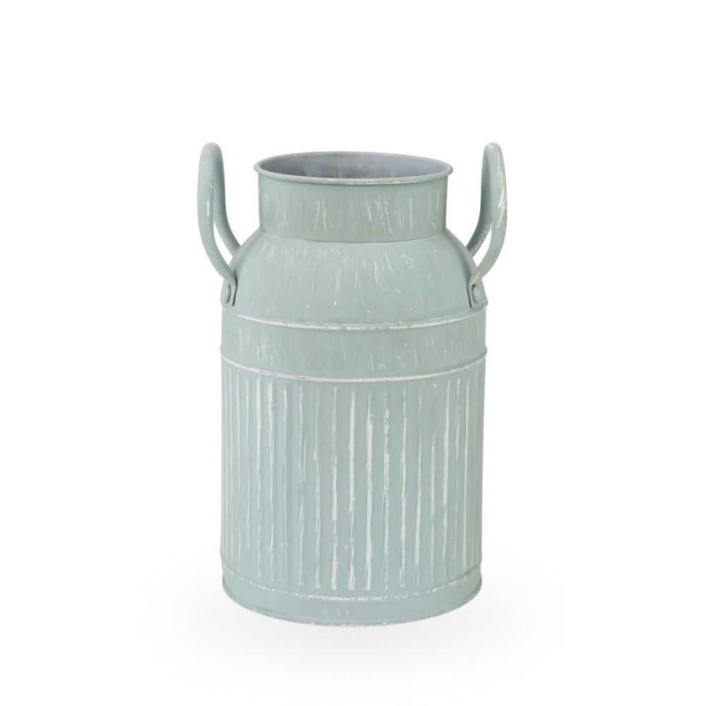 Rustic Blue Tin Planter 21cm