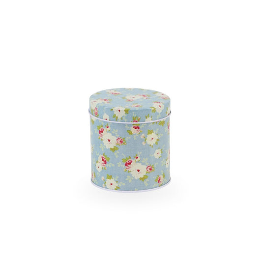 Small Round Tin Canister Floral