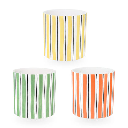 Ceramic Planter Striped 17cm