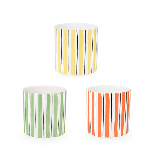 Ceramic Planter Striped 14cm