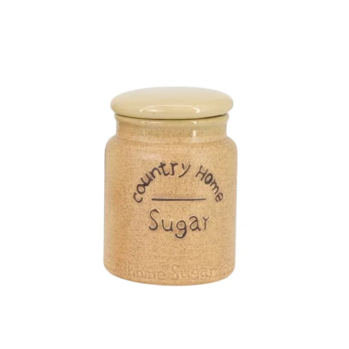 Beige Country Ceramic Sugar Tea Coffee Jars