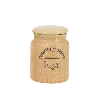 Beige Country Ceramic Sugar Tea Coffee Jars