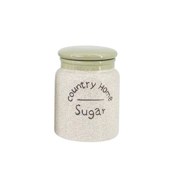 Green Country Ceramic Sugar Tea Coffee Jars