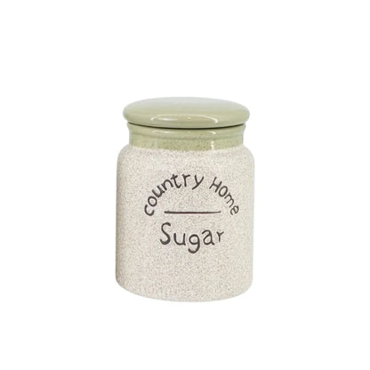 Green Country Ceramic Sugar Tea Coffee Jars