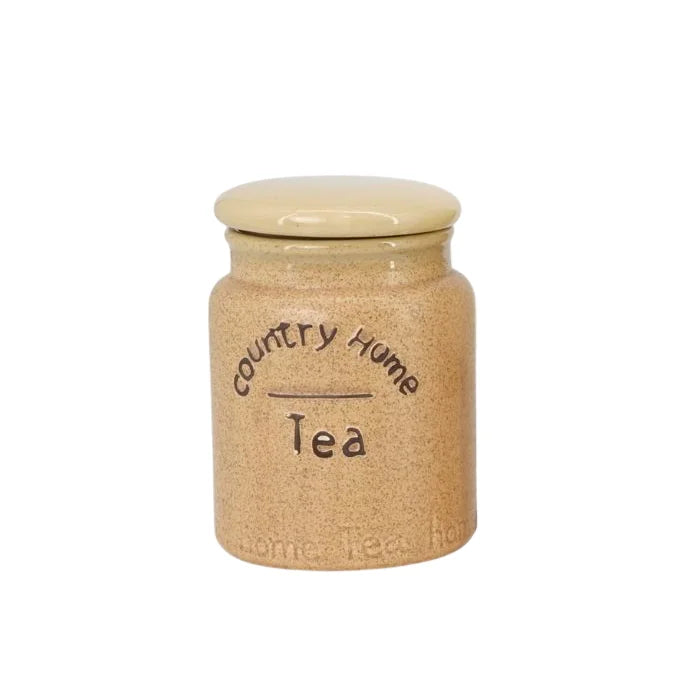 Beige Country Ceramic Sugar Tea Coffee Jars