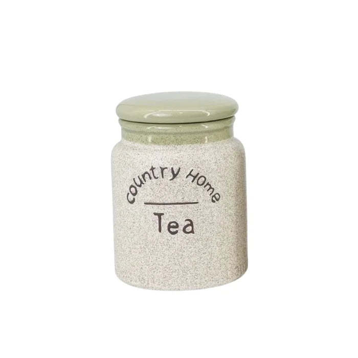 Green Country Ceramic Sugar Tea Coffee Jars