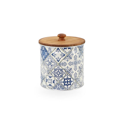 Tin Box w/ Wooden Lid - Round
