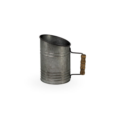 Tin Planter w/ Wooden Handle