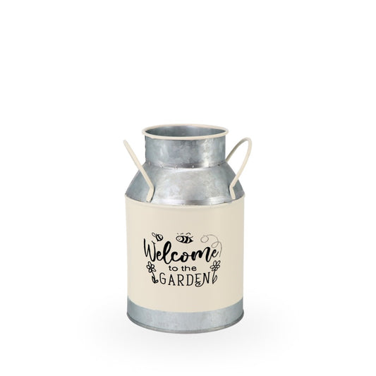 Tin Planter Welcome Small