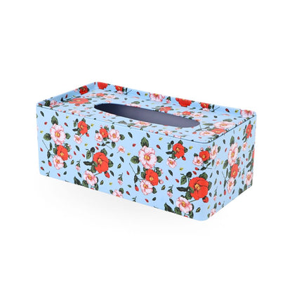 Tin Tissue Box Blue Floral