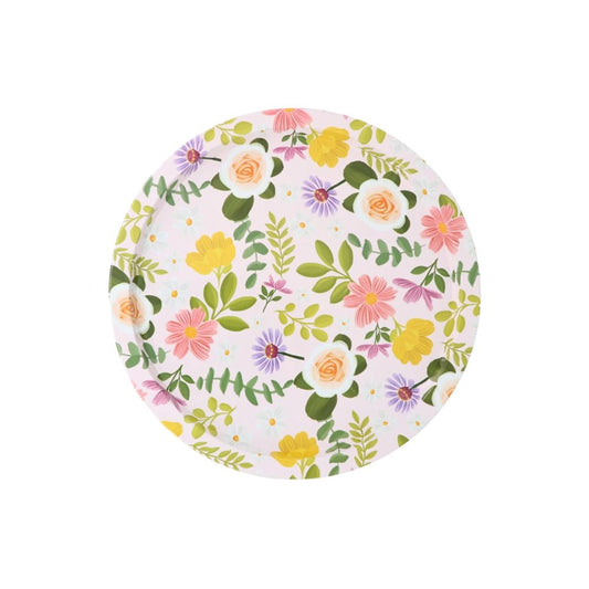Round Tin Tray Floral 32cm