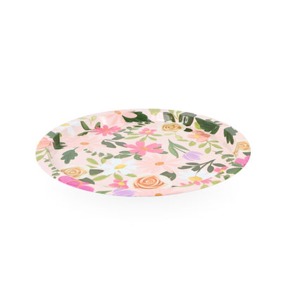 Round Tin Tray Floral 32cm