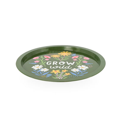 Round Tin Tray Floral 32cm