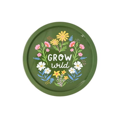 Round Tin Tray Floral 32cm