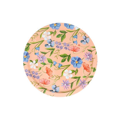 Round Tin Tray Floral 32cm