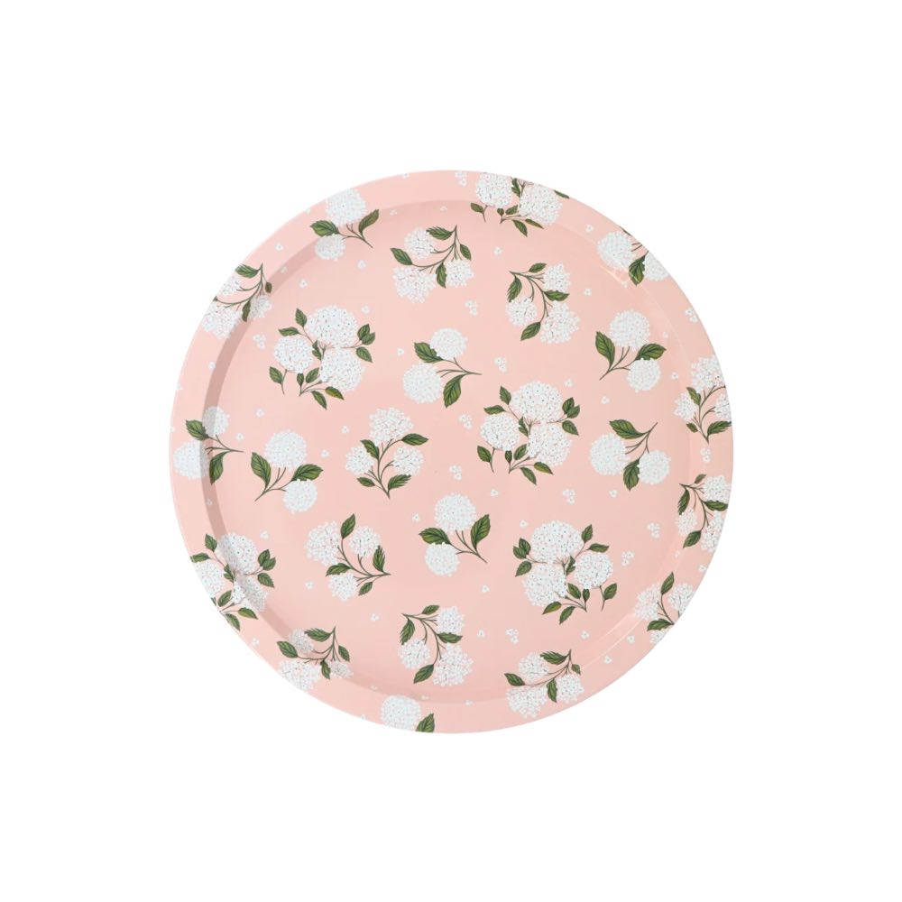 Round Tin Tray Floral 32cm
