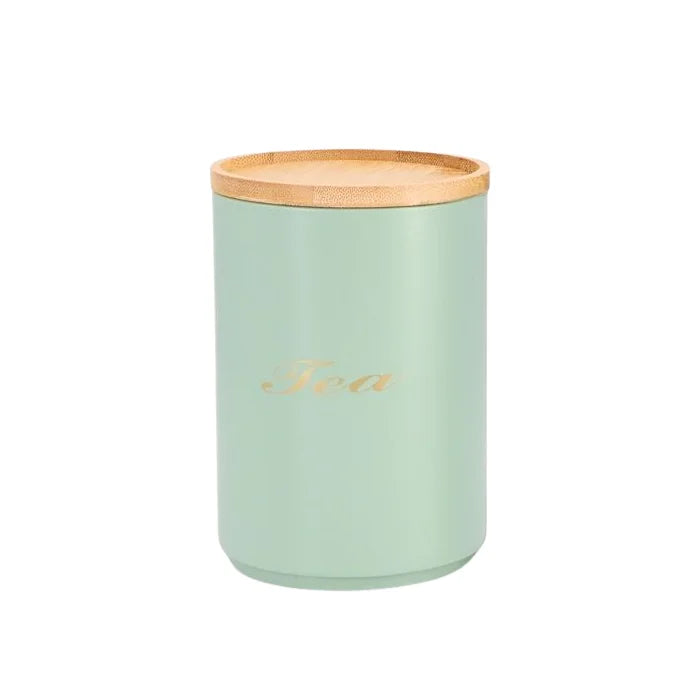 Turqoise Enamel Metal Sugar Coffee Tea Canisters
