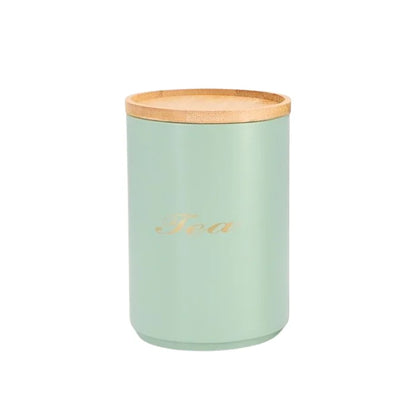 Turqoise Enamel Metal Sugar Coffee Tea Canisters