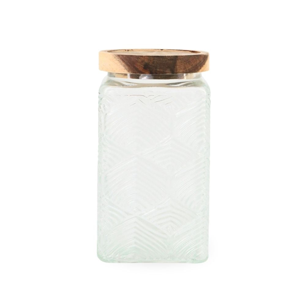 Vintage Glass Jar w/ Wooden Lid