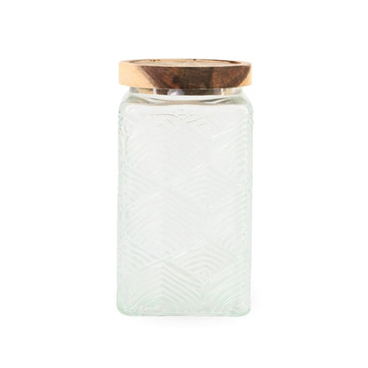 Vintage Glass Jar w/ Wooden Lid