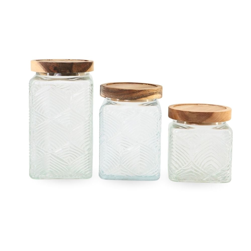 Vintage Glass Jar w/ Wooden Lid