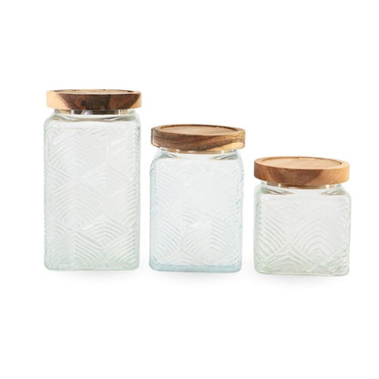 Vintage Glass Jar w/ Wooden Lid