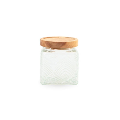 Vintage Glass Jar w/ Wooden Lid