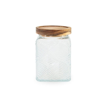 Vintage Glass Jar w/ Wooden Lid