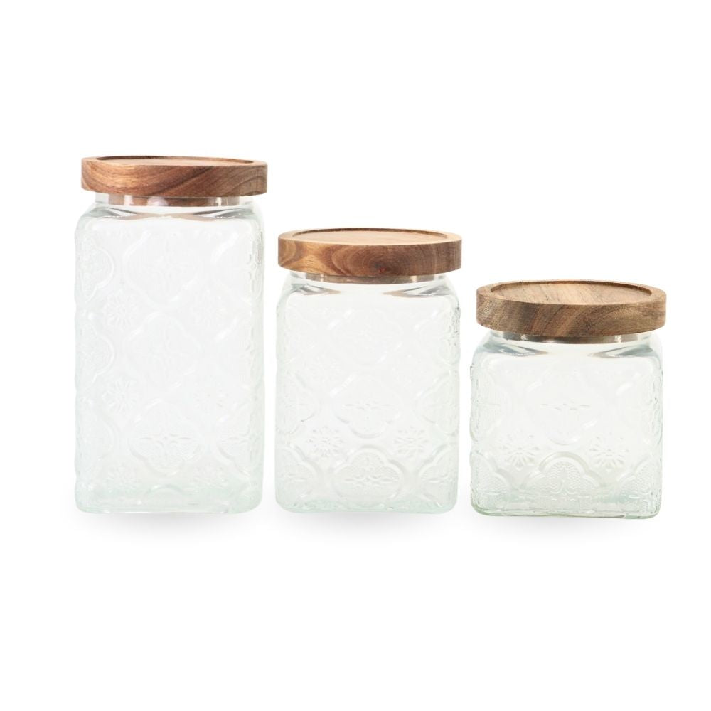 Vintage Glass Jar w/ Wooden Lid