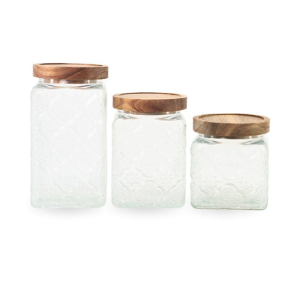 Vintage Glass Jar w/ Wooden Lid