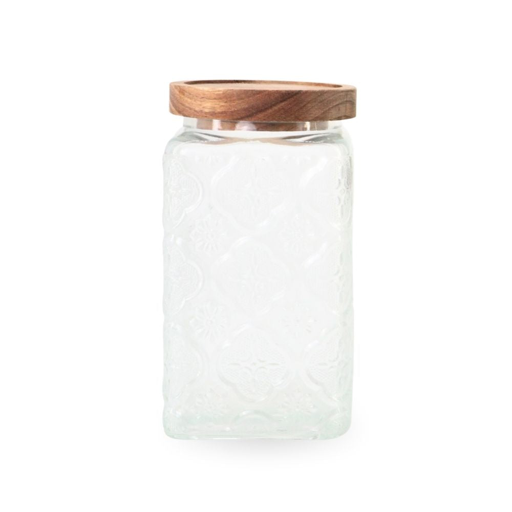 Vintage Glass Jar w/ Wooden Lid