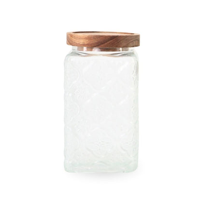 Vintage Glass Jar w/ Wooden Lid