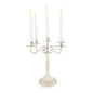 White Rustic Metal Candle Holder 5H